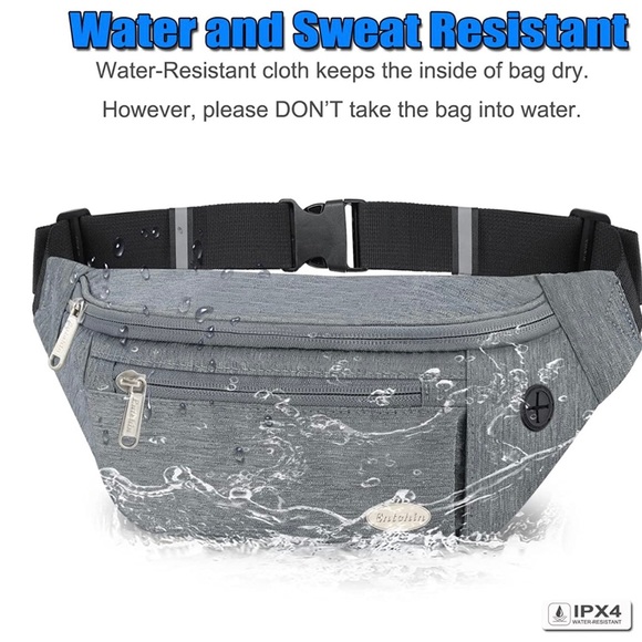 Entchin Fanny Pack for Women Men w 4 Pockets Waist/Fanny Pack Crossbody Bum Bag - Picture 9 of 16
